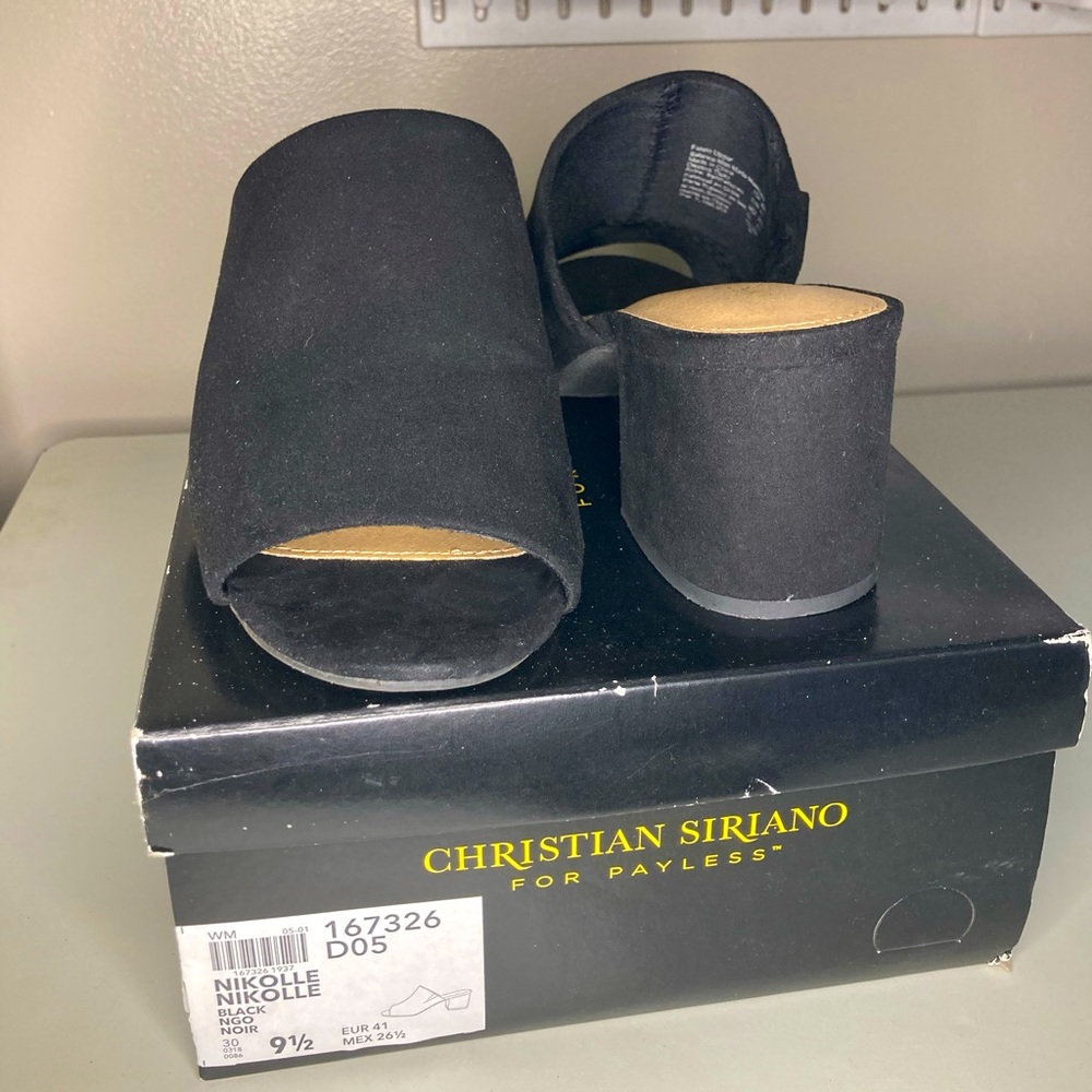 Christian Siriano Black Heel/Mule